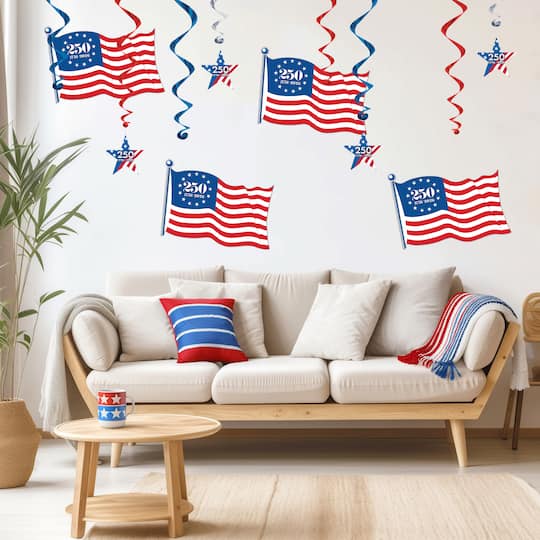Beistle 12.75" x 18" Semiquincentennial Flag Cutouts, 4ct.